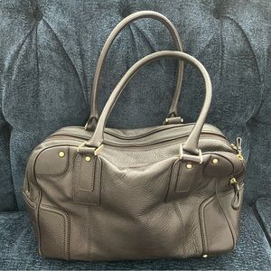 Rich chocolate pebbled leather satchel